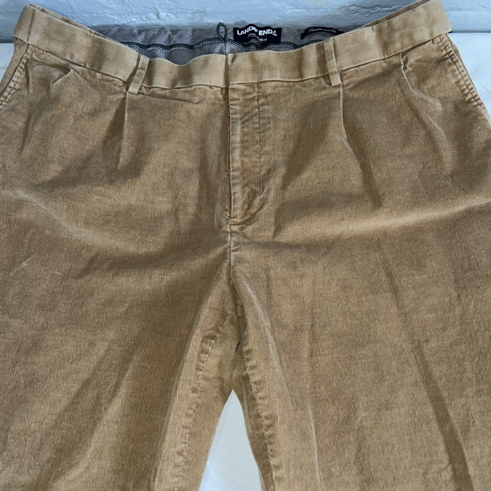 Men's Land's End Tan Corduroy Dress Casual Pants 42 X 30